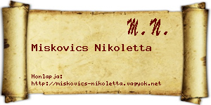 Miskovics Nikoletta névjegykártya