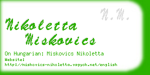 nikoletta miskovics business card